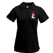 Жіноча футболка-поло "Палаючий кіт"