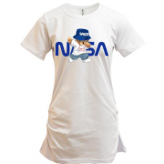 Подовжена футболка з ведмедиком "NASA"