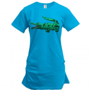Подовжена футболка з крокодилом "Lacoste"
