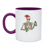 Чашка с празднующим скелетом