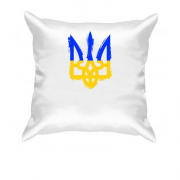 Подушка с тризубом в цвете украинского флага