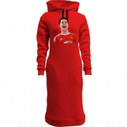 Женская толстовка-платье с футболистом Манчестера