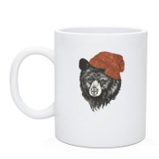 Чашка з медведем у шапці