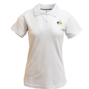 Жіноча футболка-поло колоски з квітами АРТ (Вишивка)