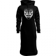 Женская толстовка-платье "Маска Анонимус Хакер"