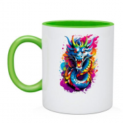 Чашка с драконом в красках
