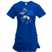Подовжена футболка зі скелетом оленя Санти "Ho-ho-ho"