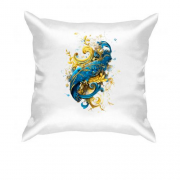 Подушка із жовто-синіми артом