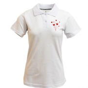 Жіноча футболка-поло Надувні кульки-серця (Вишивка)