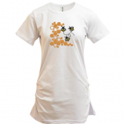 Подовжена футболка із сотами та бджолами (Вишивка)