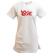 Подовжена футболка з написом Love (Вишивка)