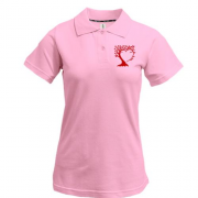 Жіноча футболка-поло з деревом у вигляді серця (Вишивка)