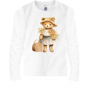 Детская футболка с длинным рукавом Мишка Тедди с сумкой