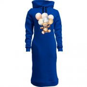 Женская толстовка-платье Мишка Тедди с надувными шарами