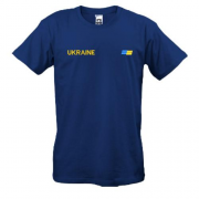 Футболка Ukraine с мини флагом на груди (Вышивка)