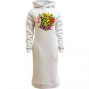 Жіночі толстовки-плаття з букетом тюльпанів