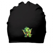 Бавовняна шапка з маленьким зеленим дракончиком
