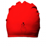 Хлопковая шапка со щелчком пальцев и сердечком