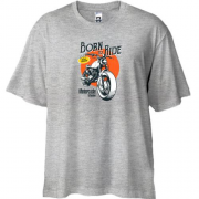 Футболка Oversize с винтажным мото "Born to Ride"