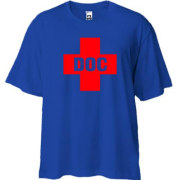 Футболка Oversize с красным крестом "DOC"
