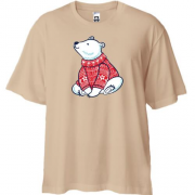 Футболка Oversize з білим ведмедиком у светрі