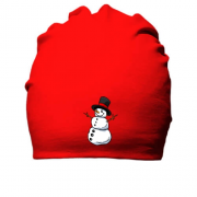 Бавовняна шапка зі сніговиком в циліндрі