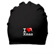 Бавовняна шапка з написом "I love Xmas"