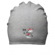 Бавовняна шапка с надписью "Приємного Різдва"