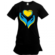 Подовжена футболка Ukraine heart