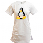 Подовжена футболка з пінгвіном Linux