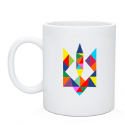 Чашка з різнобарвним гербом України