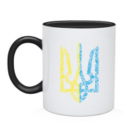 Чашка с желто-голубым гербом Украины