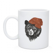 Чашка з ведмедем в шапці