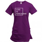 Подовжена футболка з написом "Css is awesome"