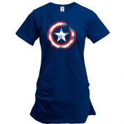 Подовжена футболка зі щитом "Капітан Америка"