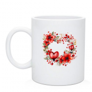 Чашка Сердце цветочный венок (2)
