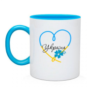Чашка Украина (сердце с цветком)