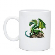 Чашка Зеленый дракон на камне