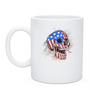 Чашка "Череп в раскрасе флага США"
