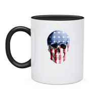 Чашка "Череп в цветах флага США"