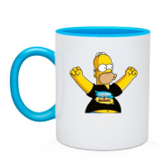 Чашка "Гомер у патріотичній футболці"