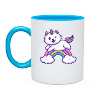 Чашка "Котик на радуге"