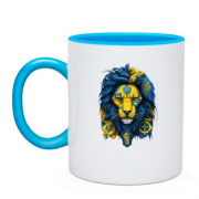 Чашка с Желто-синим львом