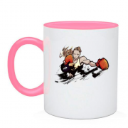 Чашка с девушкой боксером