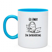 Чашка с котиком интровертом "Go away"