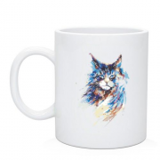 Чашка с котом (стилизованный арт)
