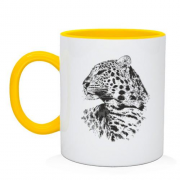 Чашка з леопардом в профіль