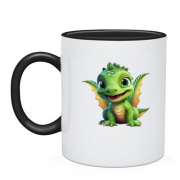 Чашка з маленьким зеленим дракончиком