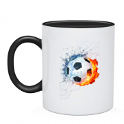 Чашка с мячом в огне и воде