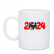 Чашка с надписью "2024 - год дракона"